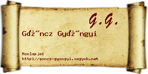 Göncz Gyöngyi névjegykártya