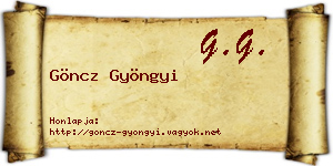 Göncz Gyöngyi névjegykártya
