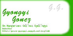 gyongyi goncz business card