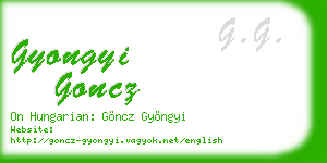 gyongyi goncz business card